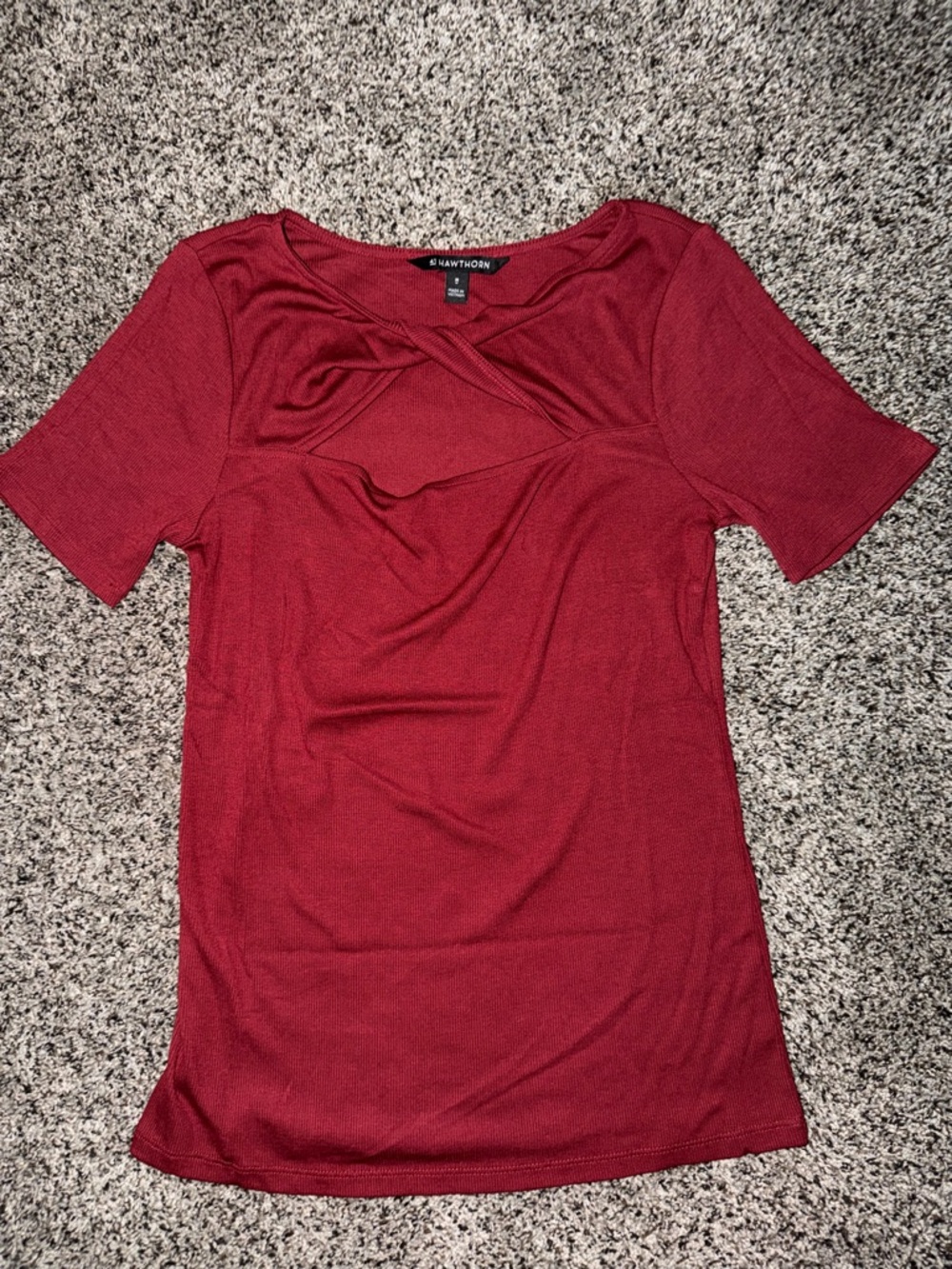 41 Hawthorn Crimson Crisscross Short Sleeve Top